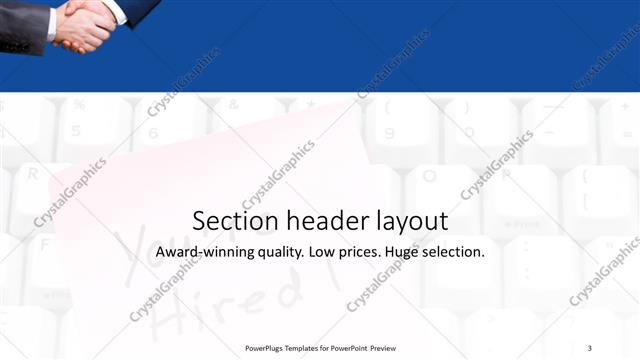 Section Header presentation slide layout