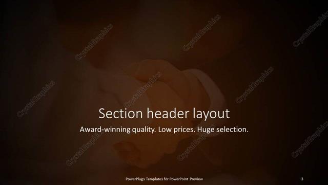 Section Header presentation slide layout