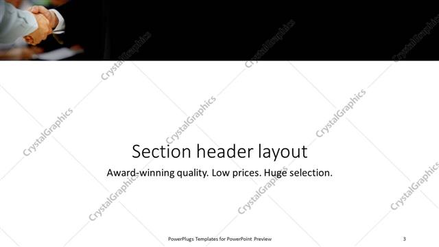 Section Header presentation slide layout