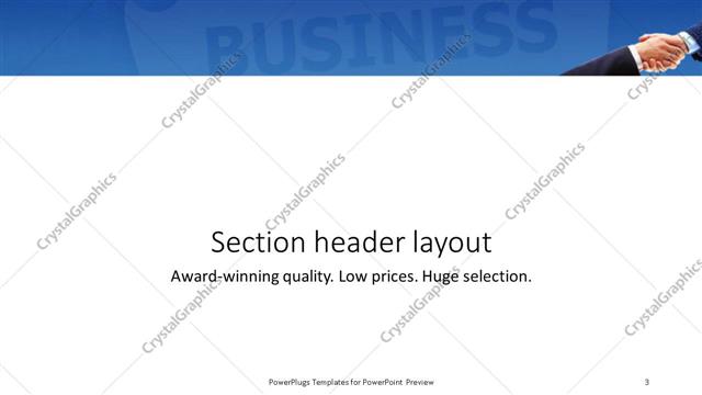 Section Header presentation slide layout