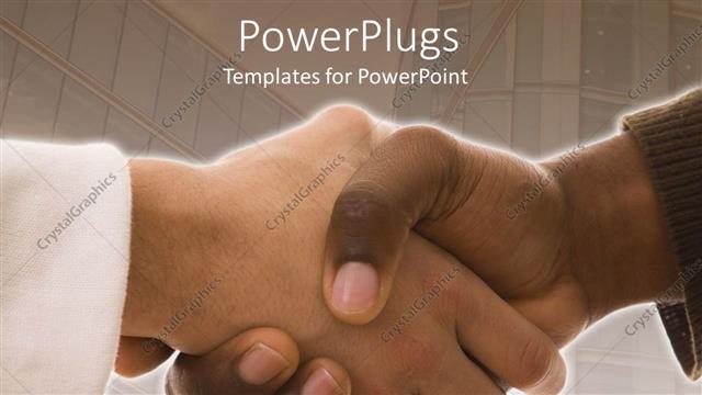  Presentation with professional - A professional handshake with stairs in the background