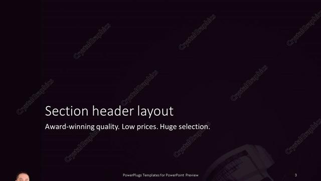 Section Header presentation slide layout