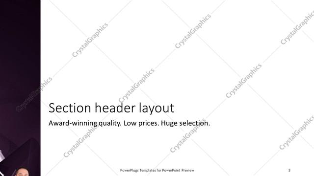 Section Header presentation slide layout