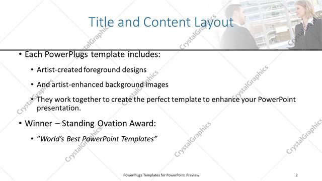 Title and Content presentation slide layout