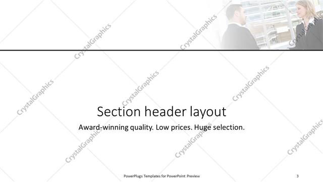 Section Header presentation slide layout