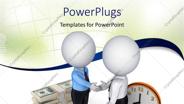  Presentation with contract - A professional meetup with a number of dollar bundles in background