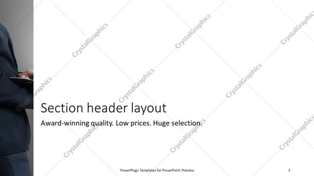 Section Header presentation slide layout