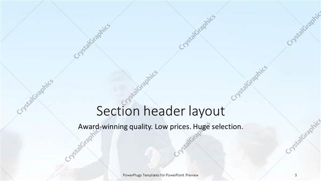 Section Header presentation slide layout