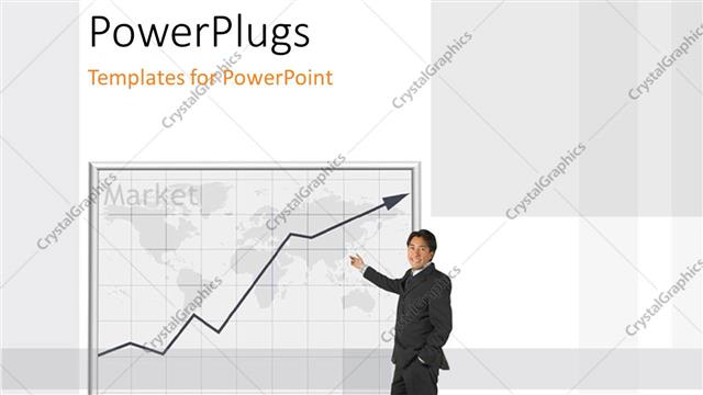  Presentation with stock market - A professional person with a graph on a screen