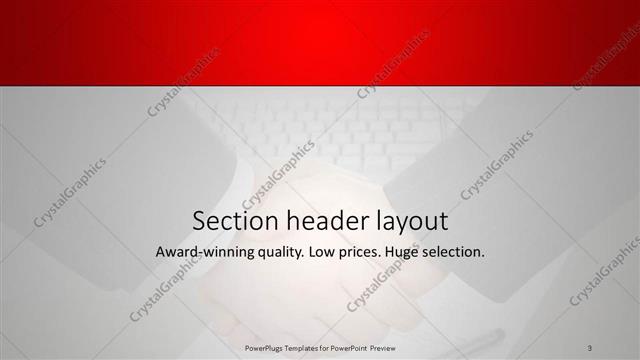 Section Header presentation slide layout