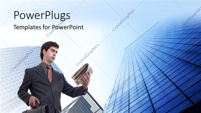  Presentation with newspaper - A professional with skyscrapers in the background