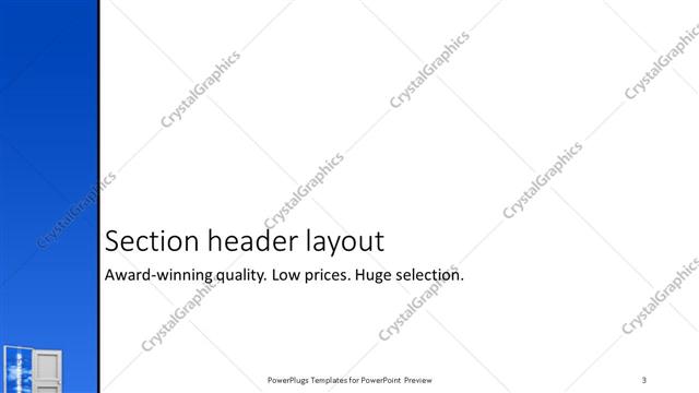 Section Header presentation slide layout