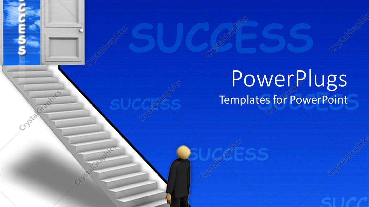 Featuring a Professional on the Stairs Towards Success