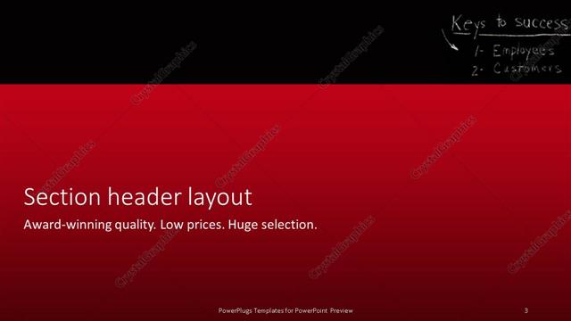 Section Header presentation slide layout
