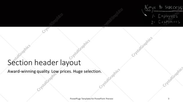 Section Header presentation slide layout