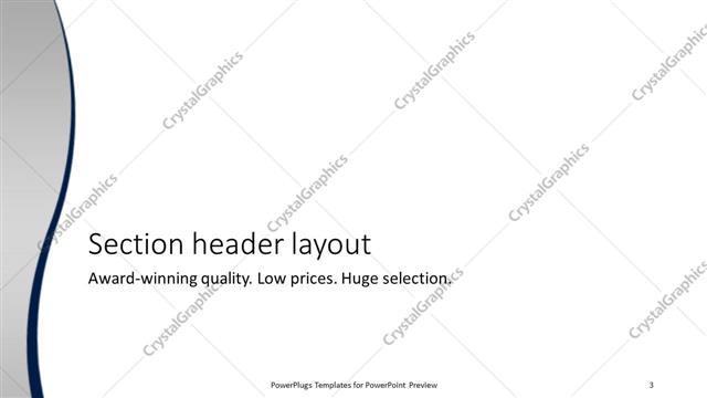 Section Header presentation slide layout