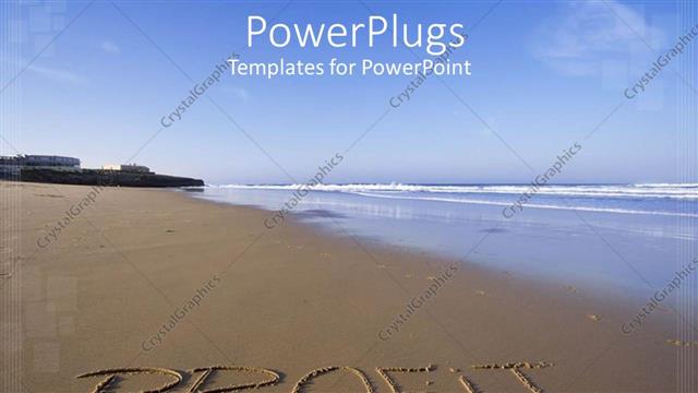  Presentation with danger - A profit on the beach with the sea in the background