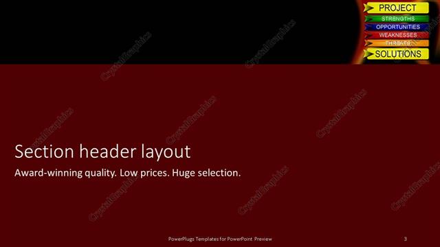 Section Header presentation slide layout