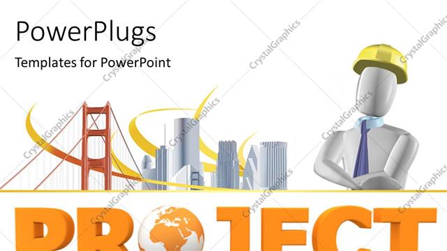  Presentation with project - Project World in 3D with a globe and an architect with city plan