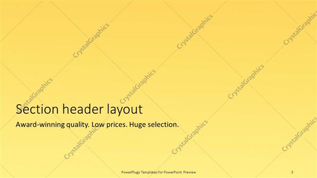 Section Header presentation slide layout