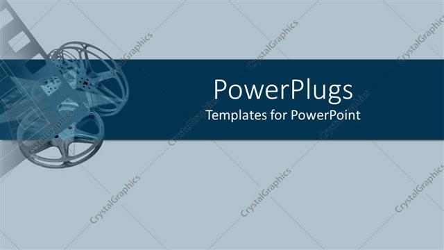  Presentation with film reels - Projector reels and film in soft blue and dark blue backgrounds