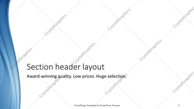 Section Header presentation slide layout