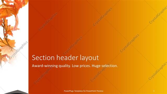 Section Header presentation slide layout