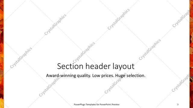 Section Header presentation slide layout