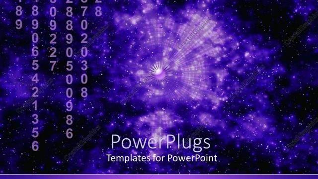  Presentation with matrix - Purple abstraction of night sky behind strings of numbers