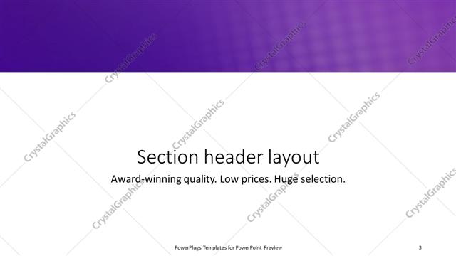 Section Header presentation slide layout