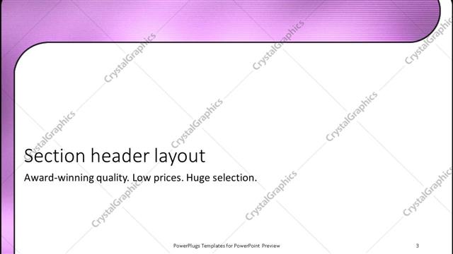Section Header presentation slide layout