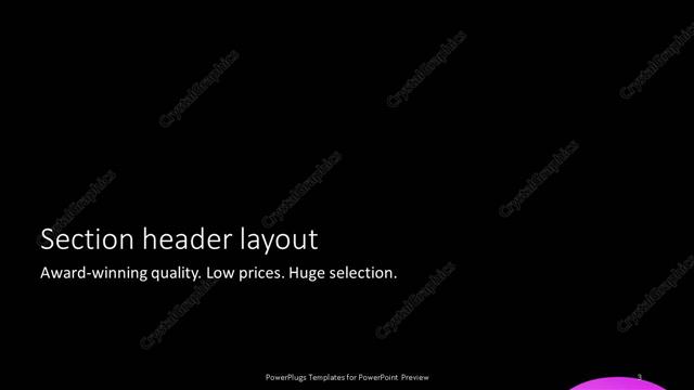 Section Header presentation slide layout
