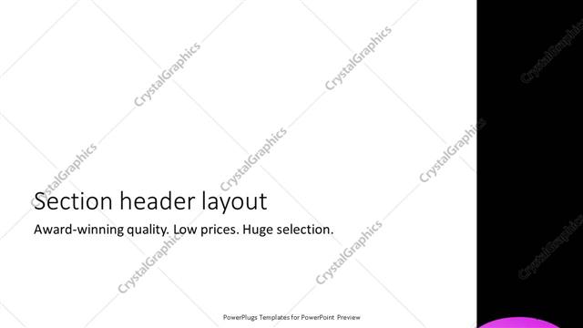Section Header presentation slide layout