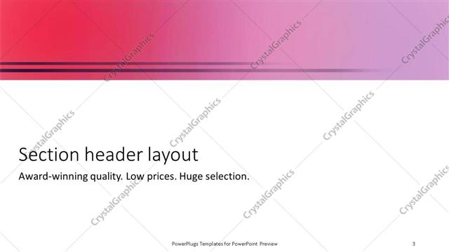 Section Header presentation slide layout