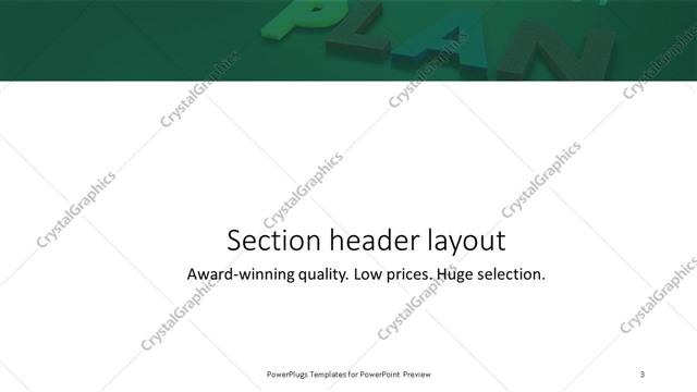 Section Header presentation slide layout