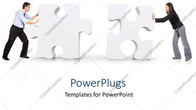  Presentation with together puzzle pieces - Putting pieces together as a metaphor puzzle business conflicts problems solutions