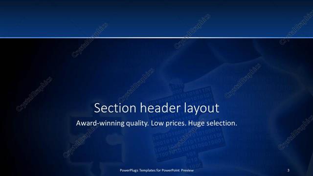 Section Header presentation slide layout