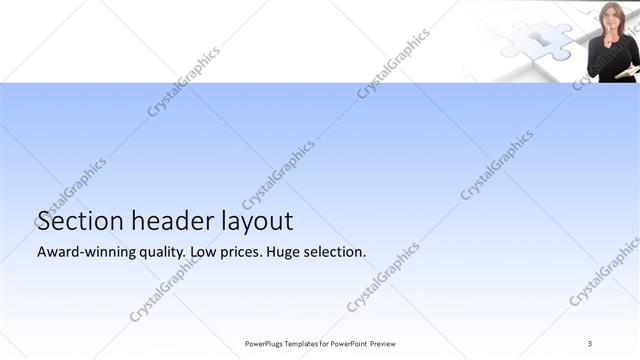 Section Header presentation slide layout