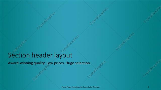 Section Header presentation slide layout