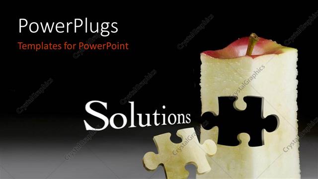  Presentation with red grey - Puzzle piece carved out of red apple on grey floor