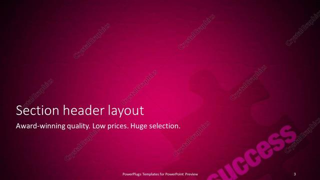 Section Header presentation slide layout
