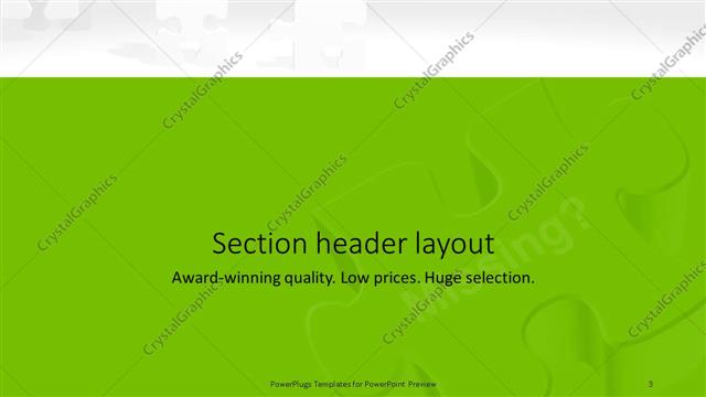 Section Header presentation slide layout
