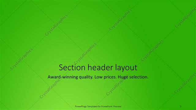Section Header presentation slide layout
