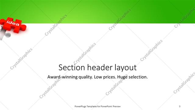 Section Header presentation slide layout