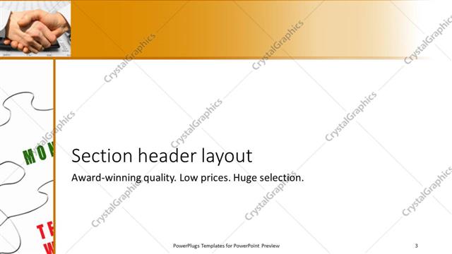 Section Header presentation slide layout