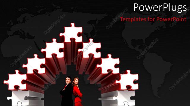  Presentation with partners - Puzzle pieces creating a house with a couple inside it