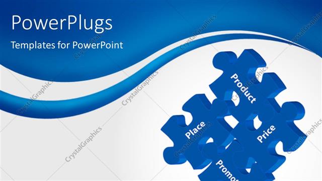 Presentation with promotion - Puzzle pieces with keywords such as product, price, place and promotion depicting 4P marketing management model