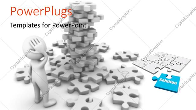  Presentation with solution - A number of puzzle pieces with a confused person