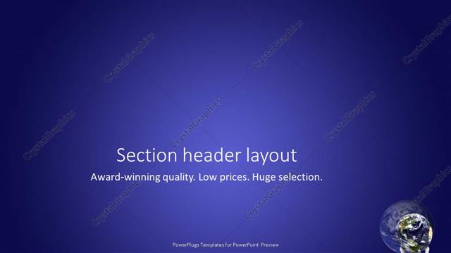 Section Header presentation slide layout