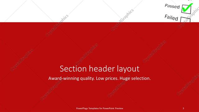 Section Header presentation slide layout